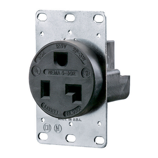 HUBBELL RECEP ENT RECTA FENOLICO 2P 3H 30A 125V