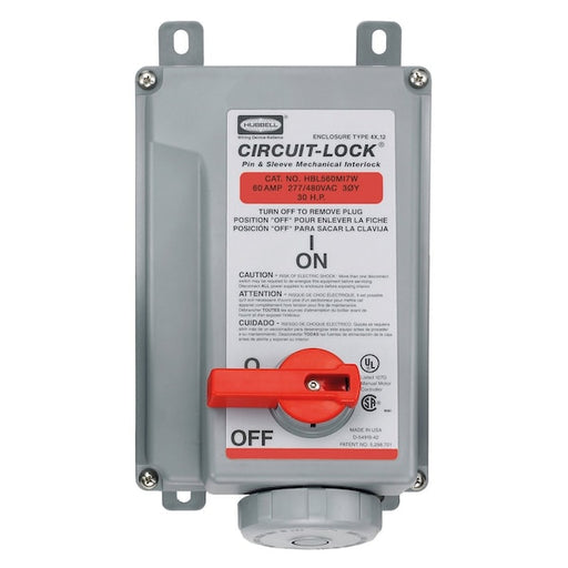 HUBBELL CLAVIJA INDUSTRIAL 4P 5H 60A 277/480V