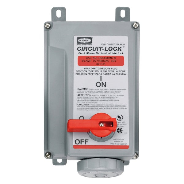HUBBELL CLAVIJA INDUSTRIAL 4P 5H 60A 277/480V