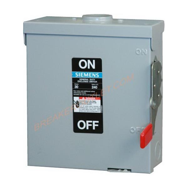 SIEMENS INT DE SEGURIDAD S/PORTAFUS 3X30A 240VAC NEMAA3R SER NORM