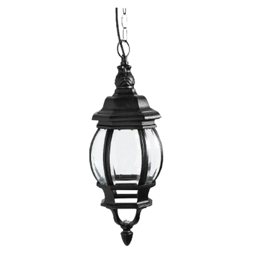 TECNOLITE FAROL PARED COLONIAL CRISTAL CLARO BISELADO NEGRO