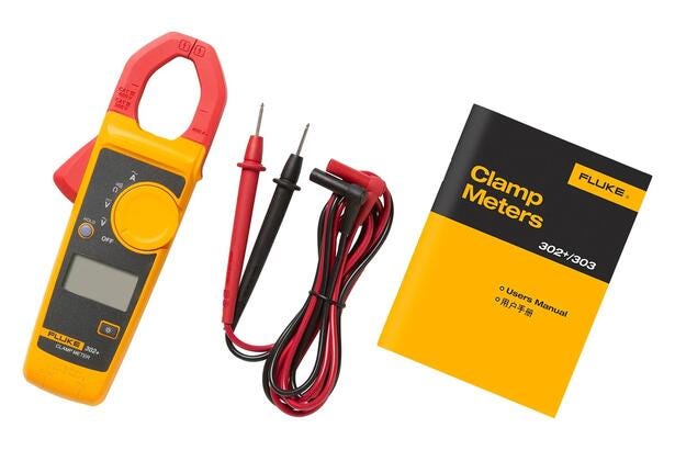 FLUKE AMPERIMETRO DE GANCHO 600AMP AC USO RESIDENCIAL FLUKE-303/P