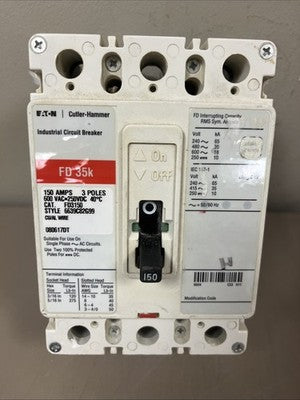 CUTLER INTERRUPTOR INDUSTRIAL 3 POLOS 150 AMPS 600VAC