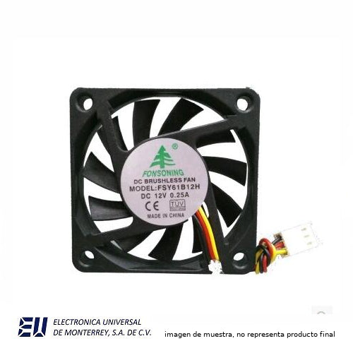 VENTILADOR FONSONING 60X60X10MM 12DC 3HILOS