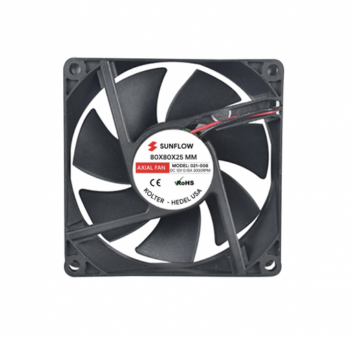 VENTILADOR RADOX DE 80X80X25 EN 12V 2 CABLES