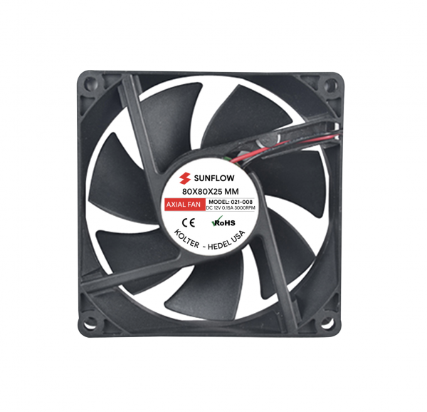 VENTILADOR RADOX DE 80X80X25 EN 12V 2 CABLES