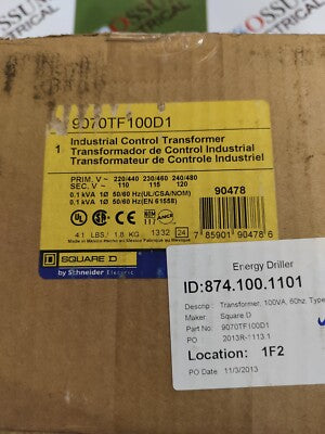 TRANSFORMADOR DE CONTROL 1F 100VA 480V-110-220V