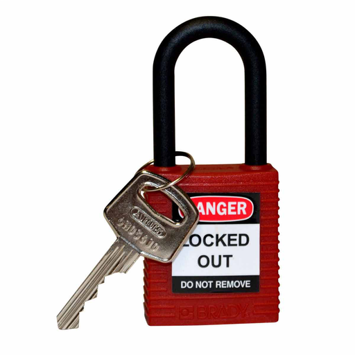 BRADY CANDADO DE SEGURIDAD ROJO 1.5" NYLON 123324
