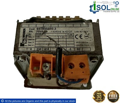 TRANSFORMADOR DE CONTROL CON PRIM.380V SEC.220V 1.25-2AMP
