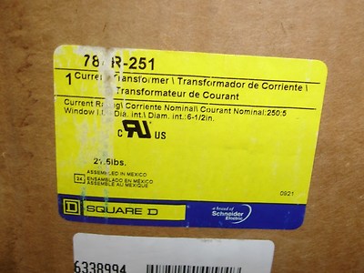 TRANSFORMADOR DE CORRIENTE 250/5 AMP. DIAM. INT. 2 1/2