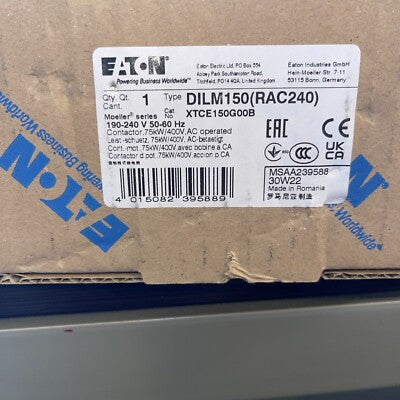 MOELLER CONTACTOR 150A 75KW 120VAC XTCE150G00B