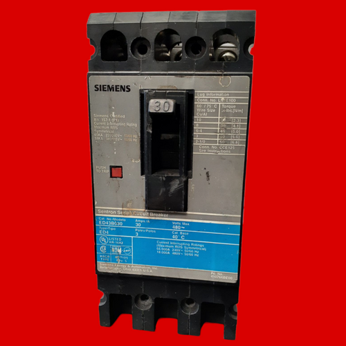 SIEMENS INTERRUPTOR CQD 1P 30A 480/277V 14KA DIN