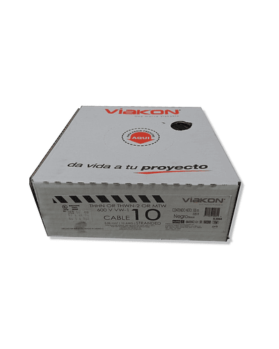 VIAKON CABLE NYLON 14 AWG ROLLO 100 BLANCO