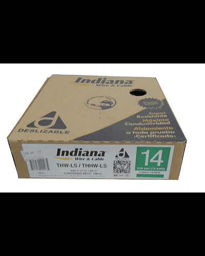 INDIANA CABLE 14 AZUL THHW CAJA 100 MTS