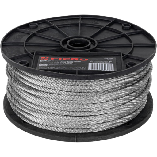TRUPER CABLE DE ACERO 3/16" 7X7 HILOS RIGIDO POR METRO