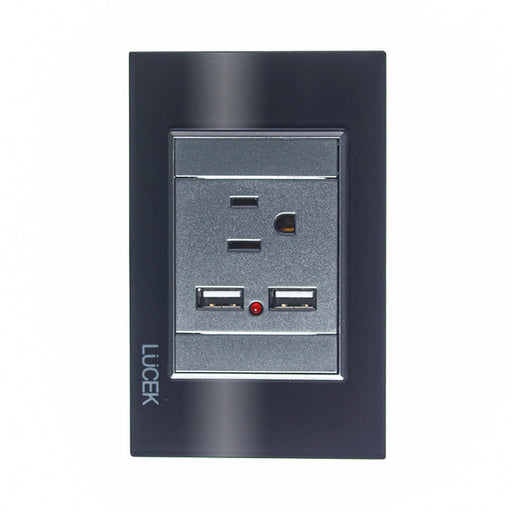 LUCEK PLACA CON 2 CONTACTOS Y 2 ENT CENTRAL