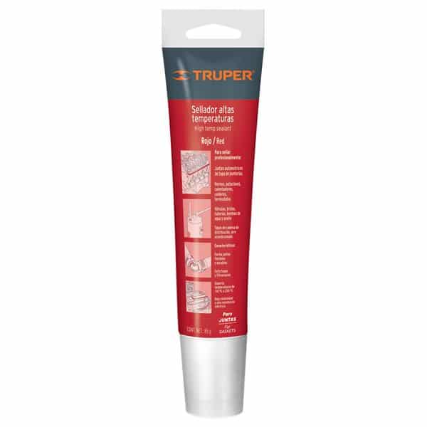 TRUPER SILICON P/JUNTAS ALTA TEMP ROJO 85 GRS
