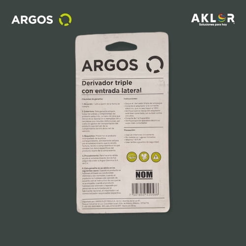 ARGOS DERIVADOR TRIPLE CON ENTRADA LATERAL