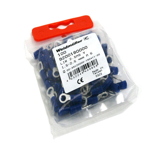 WEIDMULLER PUNTA OJAL AZUL 16-14AWG LIR 2.5M5 V BOLSA 100PZ