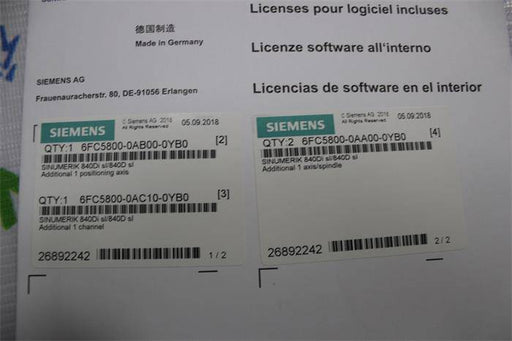 SIEMENS SINUMERIK ONE ACC. SINCRONAS NIV.2 SOFTWARE LICENCIA DESC
