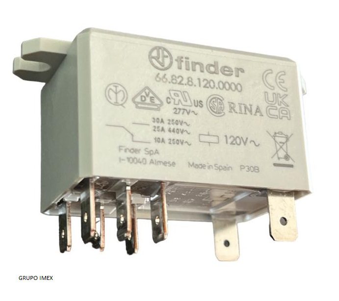 FINDER RELEVADOR DE POTENCIA 30AMP 12VDC 2P2T P/FASTON 250