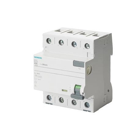 SIEMENS INTERRUPTOR DIFERENCIAL 4P TIPO A 40A 30mA 400V