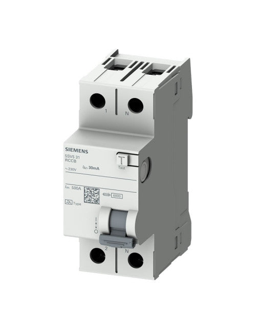 SIEMENS INTERRUPTOR 6A 1P+N 30mA 230VAC 6kA