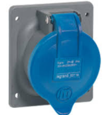 LEGRAND TOMA EMPOTRAR 3P+T 32A 480/500V 7H NEGRO IP44 TEMPRA