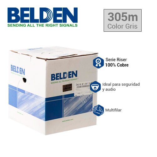BELDEN CABLE AUDIO CAL 2X18 BOBINA 305 MTS