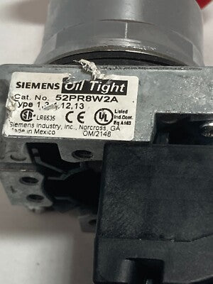 SIEMENS PARO DE EMERG GIRO/P DESDENC 30MM 1NA+1NC -COMPLETO