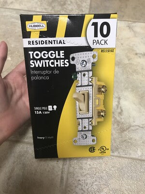 HUBBELL APAGADOR DE PALANCA 1P 15AMP 125V