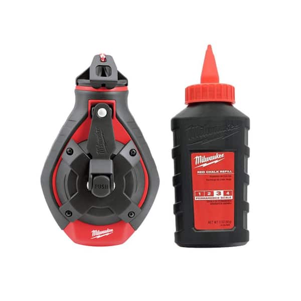 MILWAUKEE CARRETE TIZALINEA GRUESA 100' CON TINTA ROJA