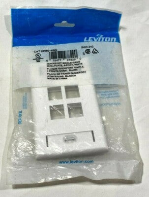 LEVITON PLACA QUICKPORT PARA JACK SENCILLA BLANCA
