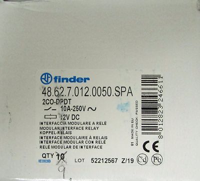FINDER RELEVADOR DPDT 10AMP 12VDC