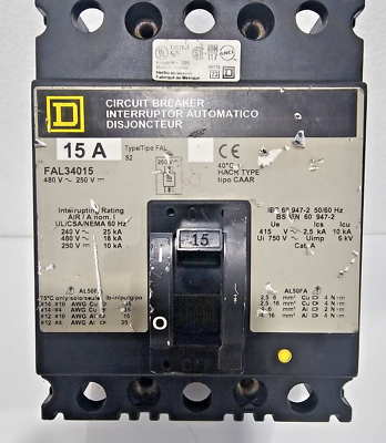 SIEMENS INT AUTOMATICO 25KA 3P 480V 15A