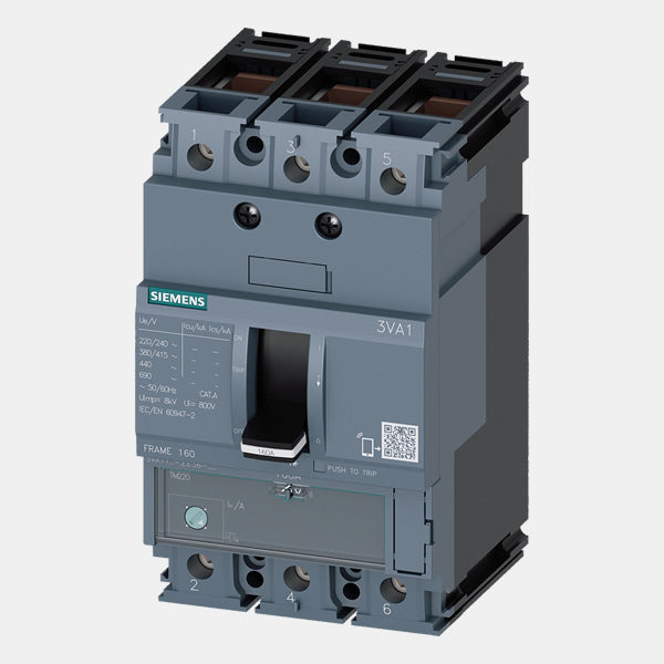 SIEMENS INTERRUPTOR AUTOMATICO 3VA2 ICU200KA 415V 3POLOS
