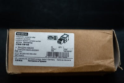 SIEMENS CONTACTOR RELAY 44E 4NO + 4NC 480VAC 60HZ TERMINALES TORN