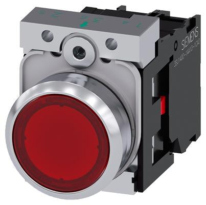 SIEMENS 3SB3 BOTON AMARILLO PULS. 1NA+1NC METAL