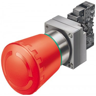 SIEMENS 3SB3 BOTON PARO DE EMERG METAL SOST DESENCLAV GIRO INSC ESPA