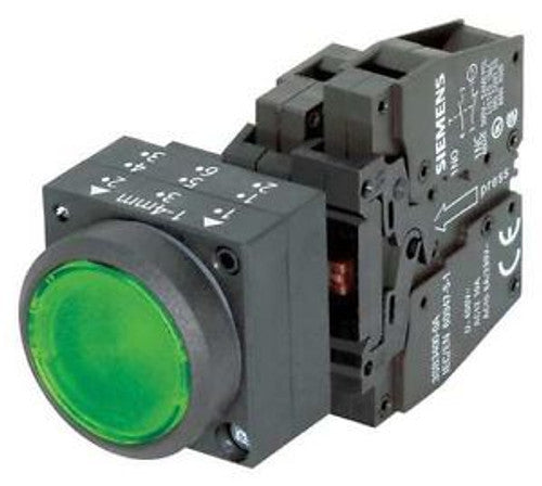 SIEMENS 3SB3 BOTON VERDE PULS. ILUM. 120VCC-CA 1NA+1NC