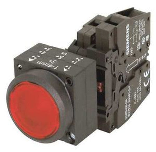 SIEMENS 3SB3 BOTON ROJO PULS. ILUM. 120 VCC-VCA 1NA+1NC