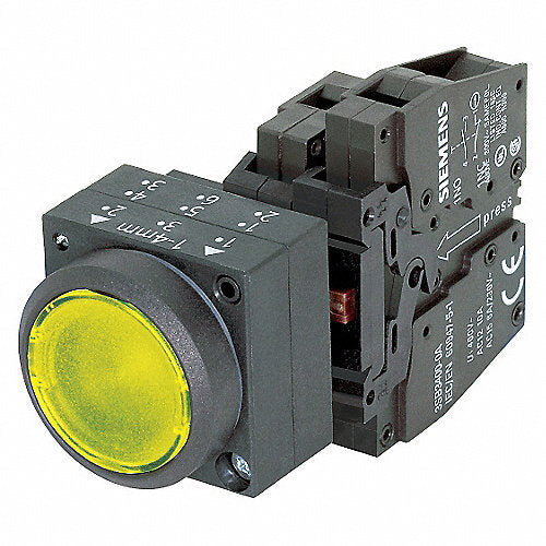 SIEMENS 3SB3 BOTON PULS. AMAR. ILUM. 24VDC-VCA 1NA+1NC+