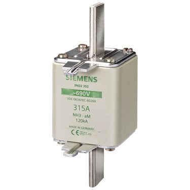 SIEMENS CARTUCHO DE FUSIBLES NH NH3 ENTRADA: 630 A AM UN AC: 690 V INDICADOR DE FUSION SUPERIOR OREJETAS ENERGIZADAS