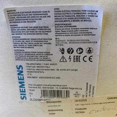 SIEMENS INT SECCIONADOR 4P 63A 22KW