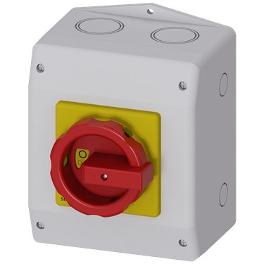 SIEMENS SECCIONADOR 3LD 4P 63A ACCIONAMIENTO GIRATORIO ROJO/AMARI