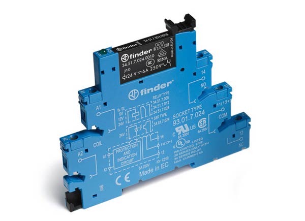FINDER INTERRUPTOR MODULAR EMR (24VAC/DC) 1CC 6A TEMPORIZADOR