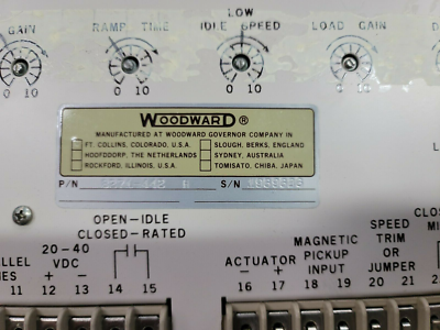 WOODWARD EGM SPEED LOOP TEST SET W/LOAD SENSOR TEST