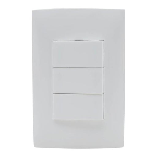 LEVITON BASICA PLACA 3 MODULOS SENCILLOS BLANCO