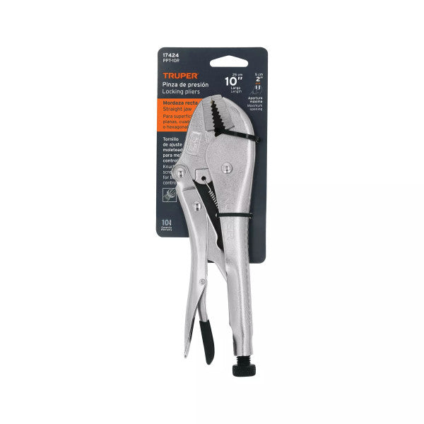 TRUPER PINZA DE PRESION 10" MORDAZA RECTA