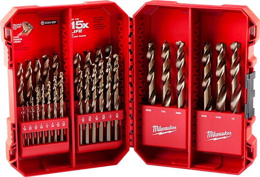 MILWAUKEE JUEGO DE BROCAS DE COBALTO RED HELIX 29 PIEZAS